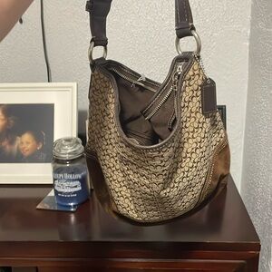 Y2K vintage brown velvet coach bag